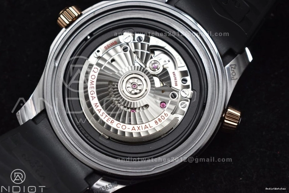 300m Bezel Black 43.5mm Neat Edition Ceramic 1:1 VSF Black A RG Seamaster on Dial Best Rubber Black 1070 Strap 0118